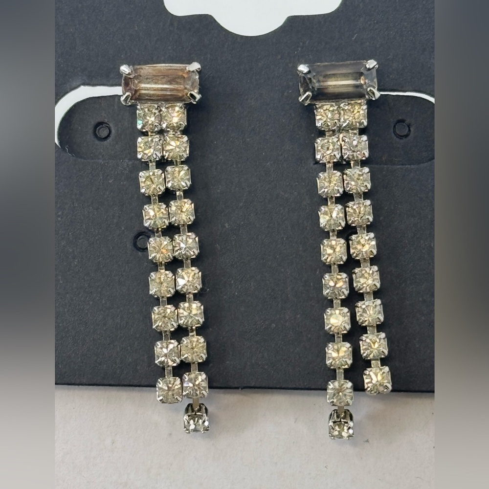 Crystal Dangle clip on Earrings